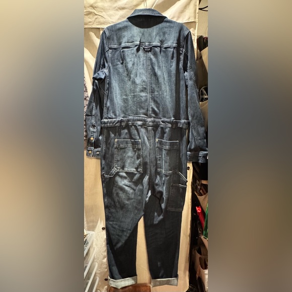 Duluth Trading Women's Dark Blue Stretch Denim Jumpsuit, Size 14 Reg - Picture 5 of 6